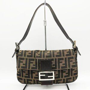 Pre-Loved Fendi Mama Bucket Zucca Shoulder Bag Brown Nylon Canvas